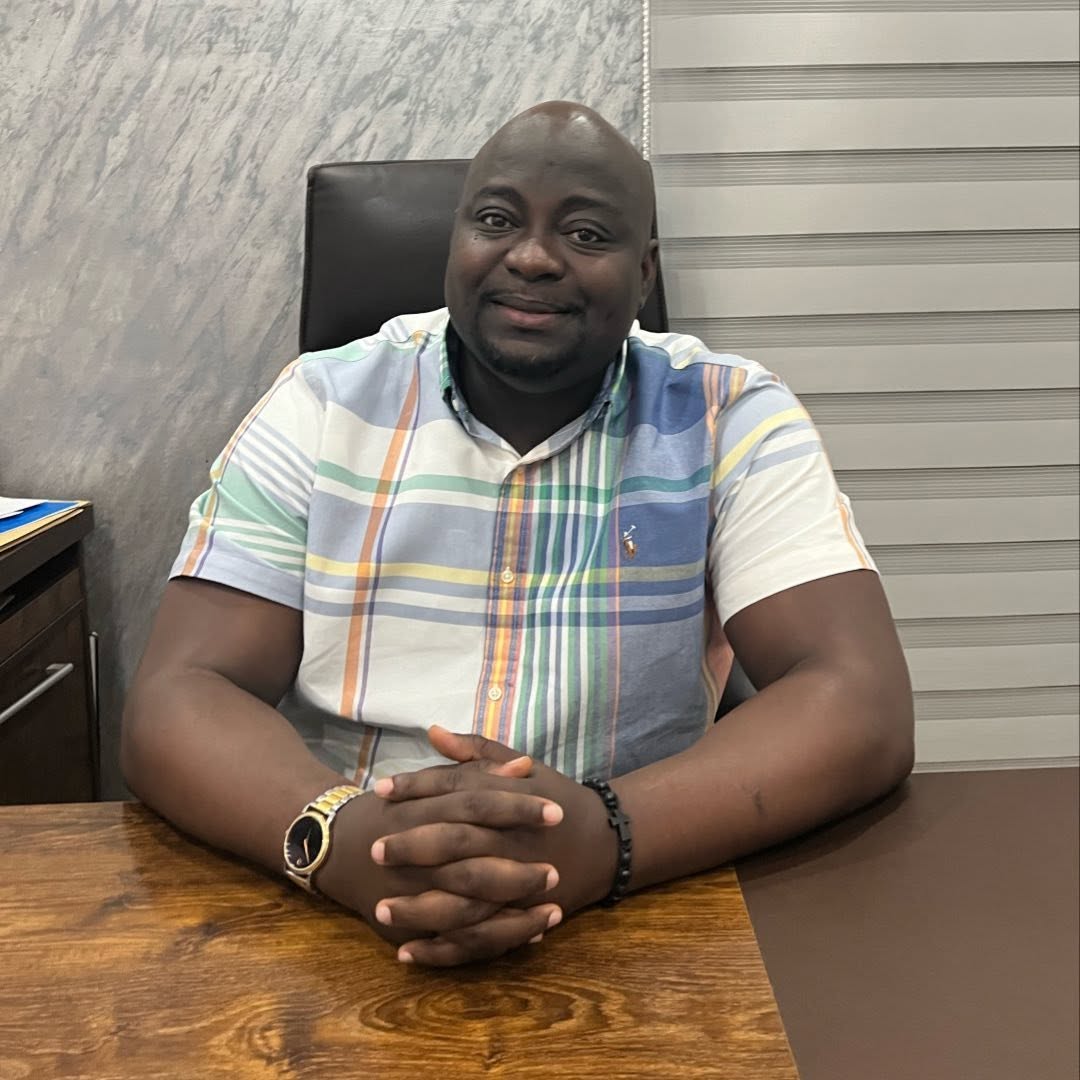 Bernard Amofa Jantuah at his office desk